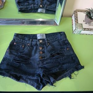 High Waisted One Teaspoon Button Up Shorts